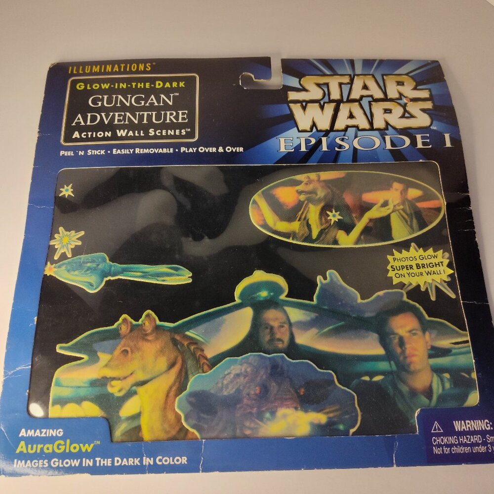 Star Wars Glow In The Dark Action Wall Scenes Episode I Gungan Adventure